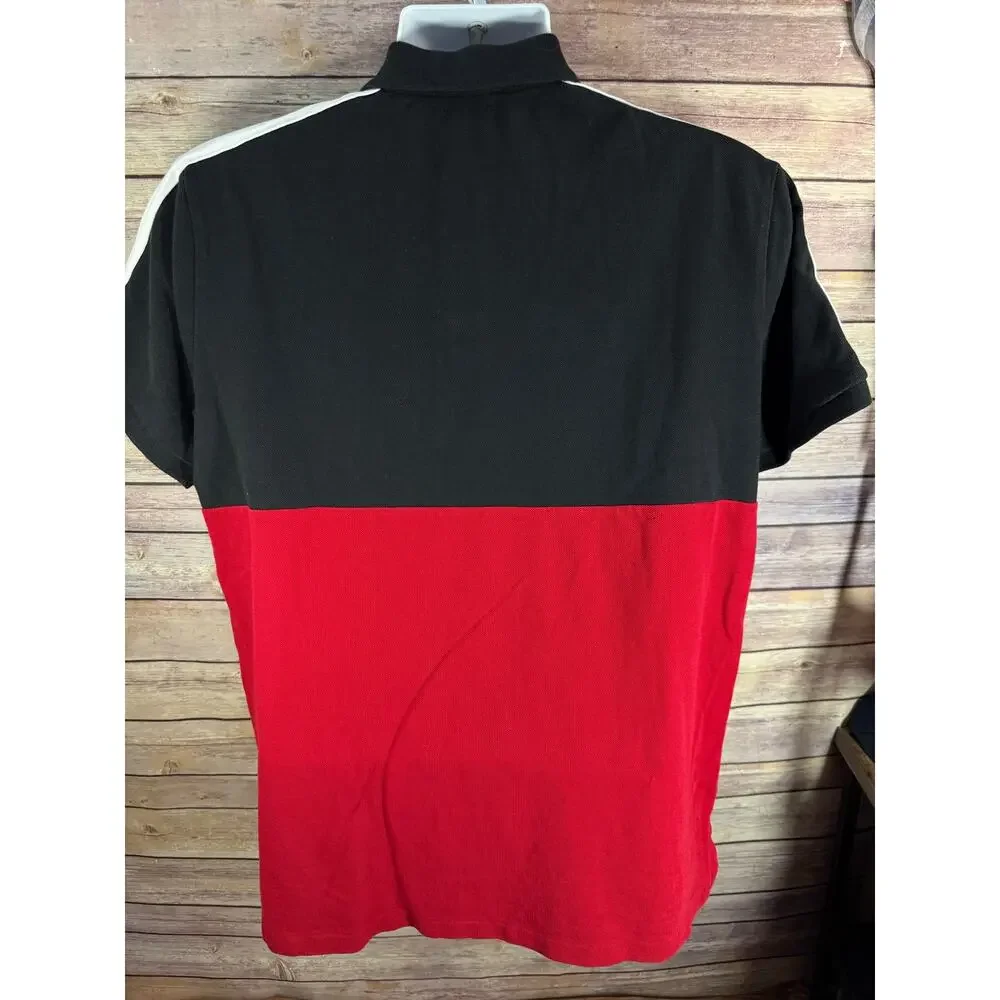 Polo Ralph Lauren Men's  Color-Block Shirt - Red, White & Black - Size Large